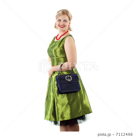 young woman in bright colour dress 7112498