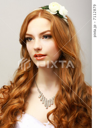 Perfection. Happy Golden Hair Woman with Flower. Femininity & Sensuality Perfection. Happy Golden Hair Woman with Flower. Femininity & Sensuality 7112879