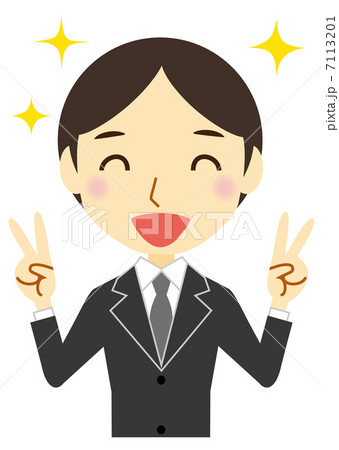 笑顔でピース　新人ビジネスマン 7113201