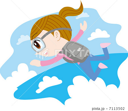 スカイダイビングのイラスト素材