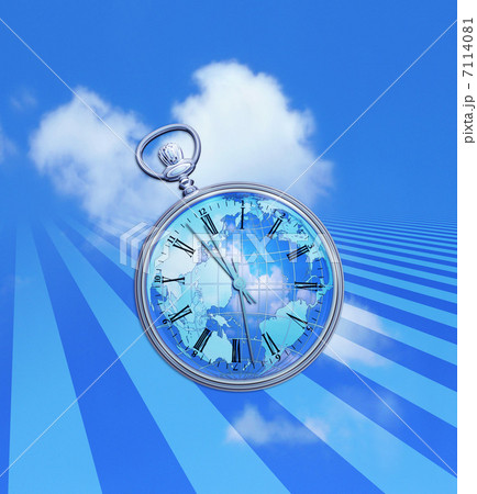 11時57分／世界地図の懐中時計 7114081