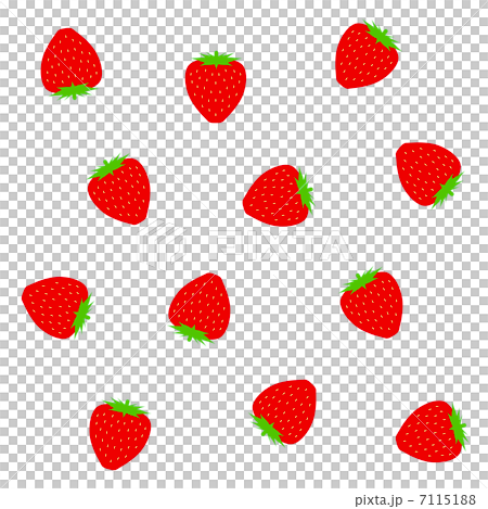 かわいいイチゴ柄のイラスト素材