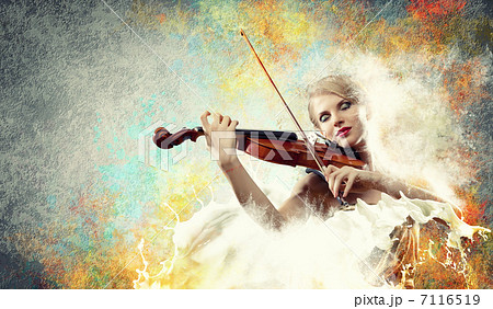 Gorgeous woman playing on violin Gorgeous woman playing on violin 7116519
