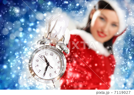 christmas girl in santa hat 7119027