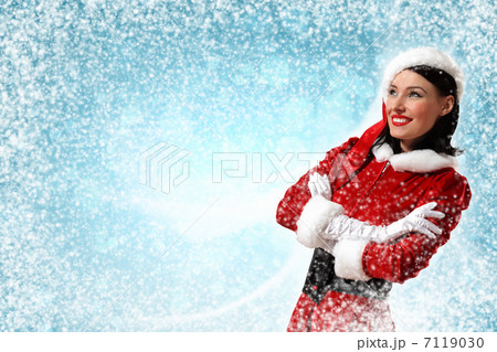 Attracive girl in santa clothes 7119030