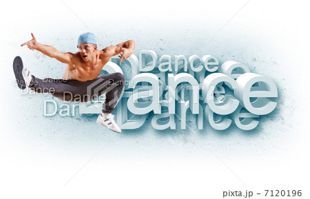 young man dancing hip hop with color lines 7120196