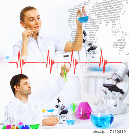 Collage with scientist in laboratory Collage with scientist in laboratory 7120819