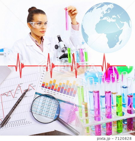 Collage with scientist in laboratory Collage with scientist in laboratory 7120828