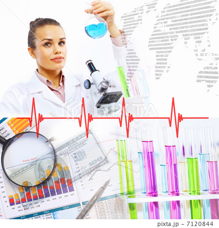 Collage with scientist in laboratory 7120844