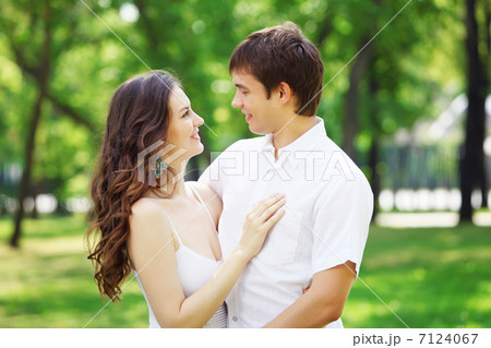 Young love Couple smiling under blue sky 7124067