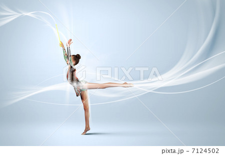 Young woman in gymnast suit posing Young woman in gymnast suit posing 7124502