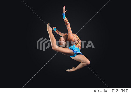 Young woman in gymnast suit posing Young woman in gymnast suit posing 7124547