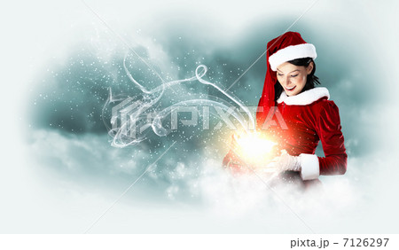 beautiful girl in santa costume 7126297