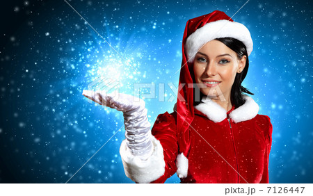 Portrait of girl wearing santa claus clothes 7126447