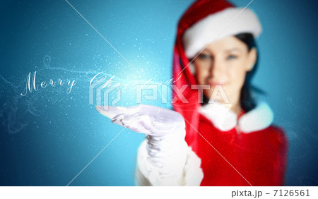 Portrait of girl wearing santa claus clothes 7126561