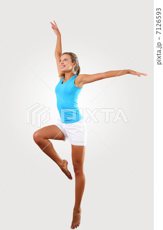 fitness woman jumping excited 7126593