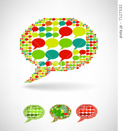Big speech bubble made from small bubbles 7127332