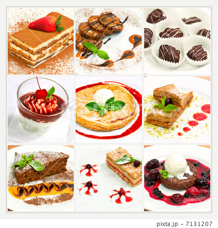 Collage with different sweet dessert 7131207