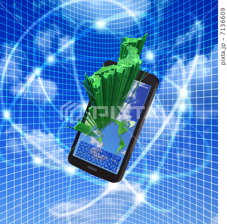 スマートフォンのGPS／飛び出す日本列島 7136609