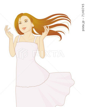 歌う女性（白背景） 7140745