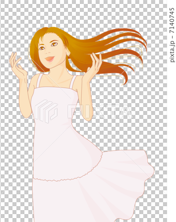 歌う女性（白背景） 7140745