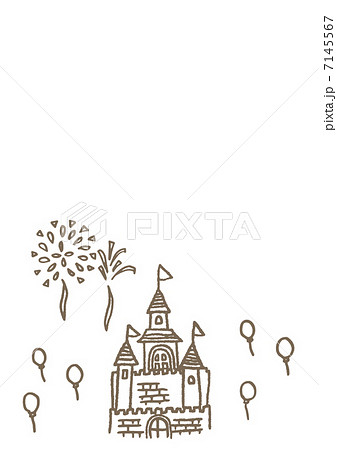 お城と花火のイラスト素材 7145567 Pixta
