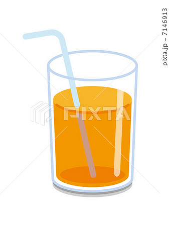 オレンジジュース 氷なし のイラスト素材