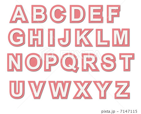 クラフト文字_アルファベット大文字_ピンク_白 7147115