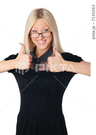 Young charming blonde in a dark dress Young charming blonde in a dark dress 7150563