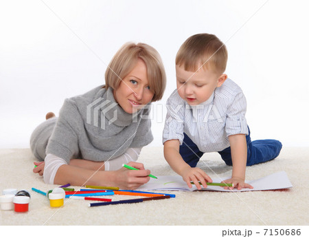 mother and son at home mother and son at home 7150686