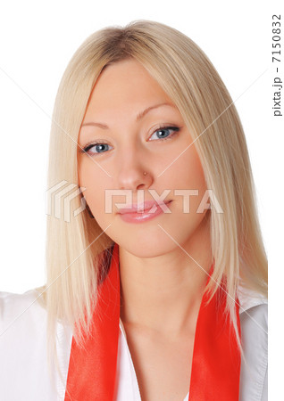 Young smiling blonde in a white shirt Young smiling blonde in a white shirt 7150832