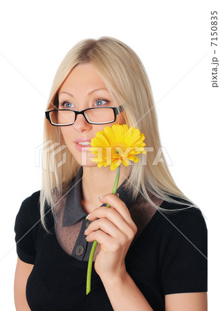 Young charming business woman in dark dress Young charming business woman in dark dress 7150835