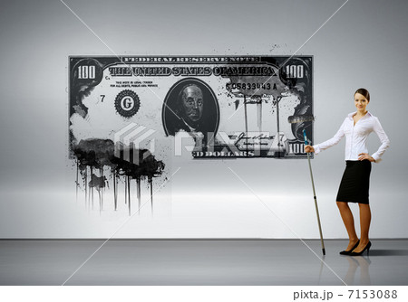 Businessman with a paint brush and banknote Businessman with a paint brush and banknote 7153088