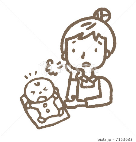 泣く赤ちゃんに困るお母さん 7153633