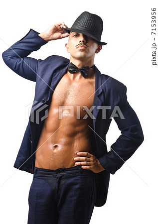 Naked dancer isolated on the white 7153956