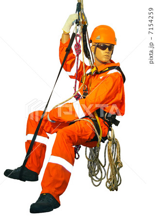 Mannequin in overalls steeplejack on a white background 7154259
