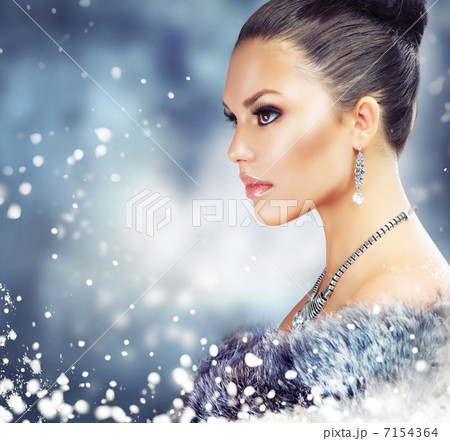 Winter Woman in Luxury Fur Coat 7154364