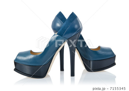 Blue shoes isolated on the white Blue shoes isolated on the white 7155345