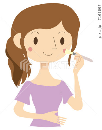 メイクをする女性　チーク 7161697