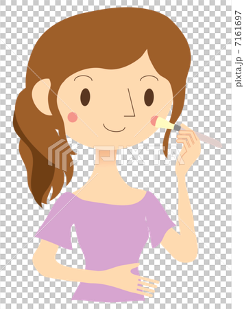 メイクをする女性　チーク 7161697