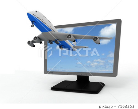 The plane takes off from the monitor. The plane takes off from the monitor. 7163253