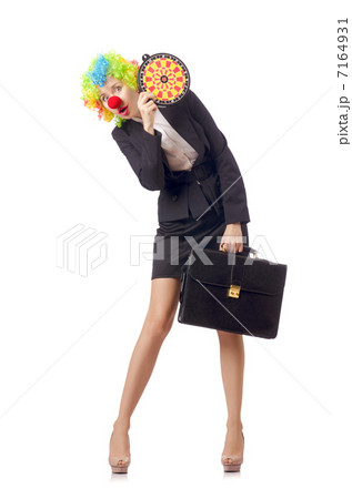 Woman clown in business suit 7164931