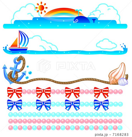 夏 マリンイメージ ラインのイラスト素材 716