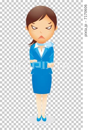 ビジネス女性(水色)イラスト ビジネス女性(水色)イラスト 7170606
