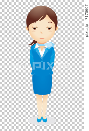 ビジネス女性(水色)イラスト ビジネス女性(水色)イラスト 7170607