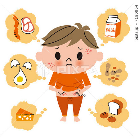 食物アレルギー 幼児のイラスト素材