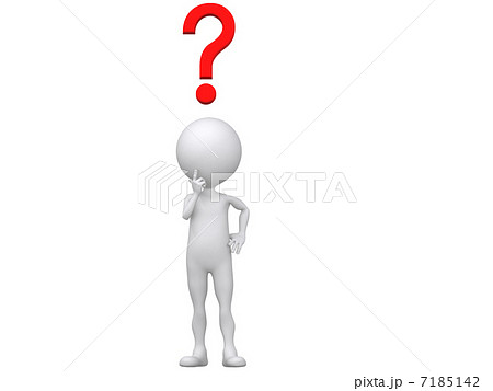 3d human with a red question mark, 3d illustration. 7185142