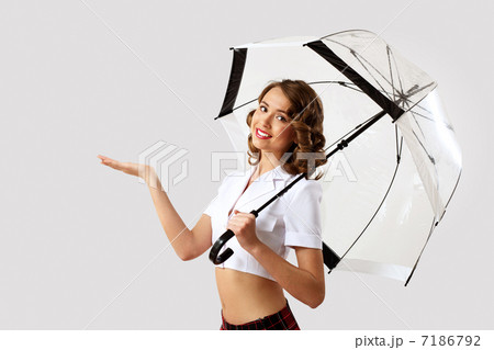 Young pretty woman dressed in retro style 7186792