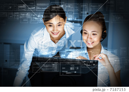 Young woman in business wear and headset 7187153
