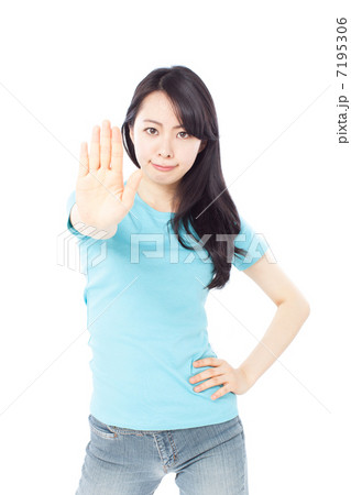 止める女性 止める女性 7195306
